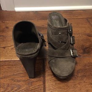 Juicy Couture suede slide shoes